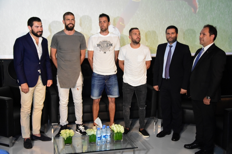 Gerard Pique,Sergio Busquets & Jordi Alba at CCBe